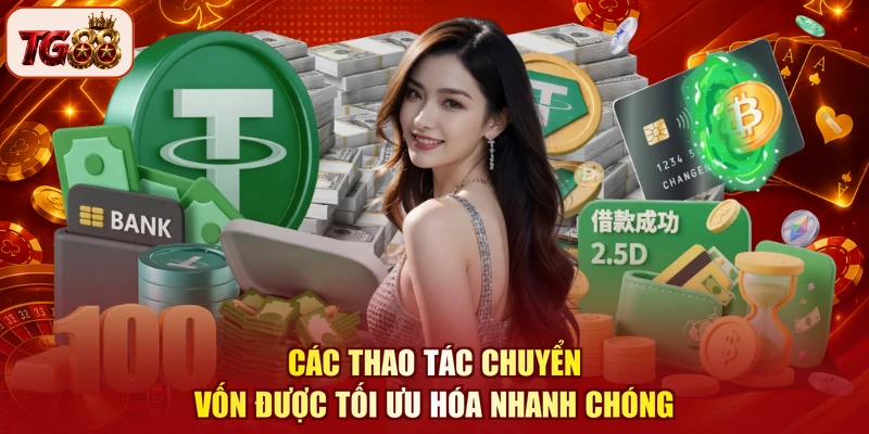 Các thao tác chuyển vốn được tối ưu hóa nhanh chóng